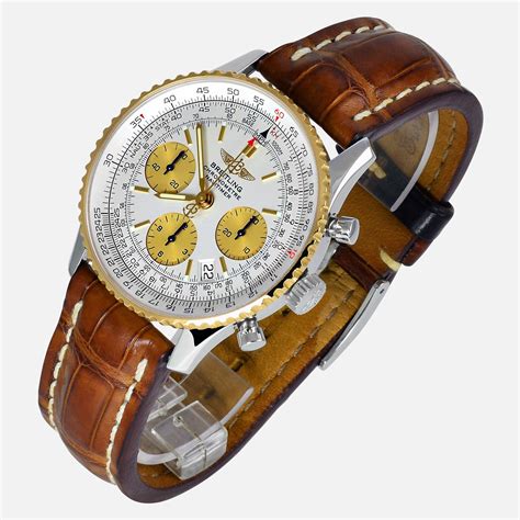 gold breitling watch|breitling navitimer gold bezel.